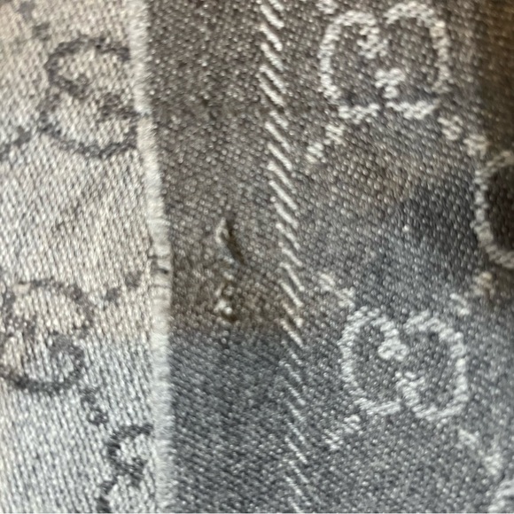 Gucci Jacquard pattern knitted scarf Grey - Picture 4 of 4